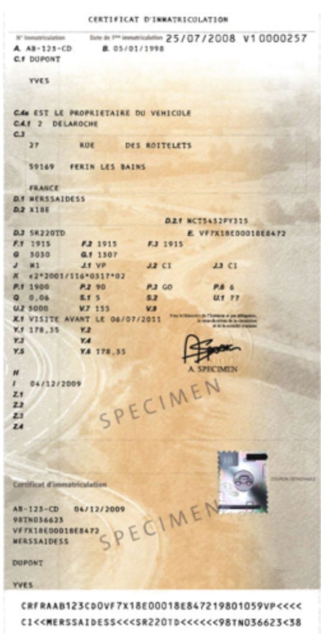 Carte grise pour un tracteur en ligne Carte grise pour un tracteur en ligne